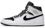 Jordan Air Jordan 1 Mid Little Leonard wear-resistant mid-top retro basketball shoes men's black and white silver