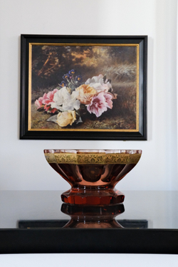 Чаша круглая на ножке Moser Tutti-Frutti Rosalin, 25.5 см