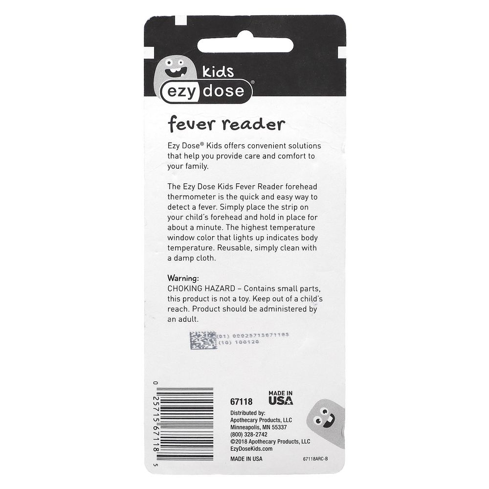 Ezy Dose, для детей, средство от лихорадки, лобный термометр, 1 шт.