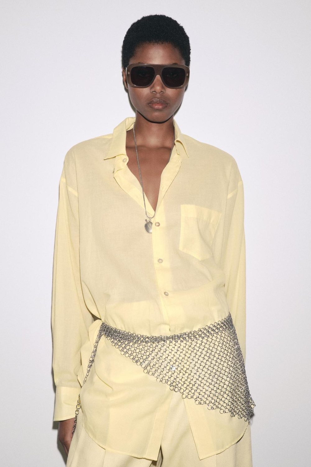 ZARA МЕТАЛЛИЧЕСКИЙ РЕМЕНЬ-СЕТКА, СЕРЕБРИСТЫЙ