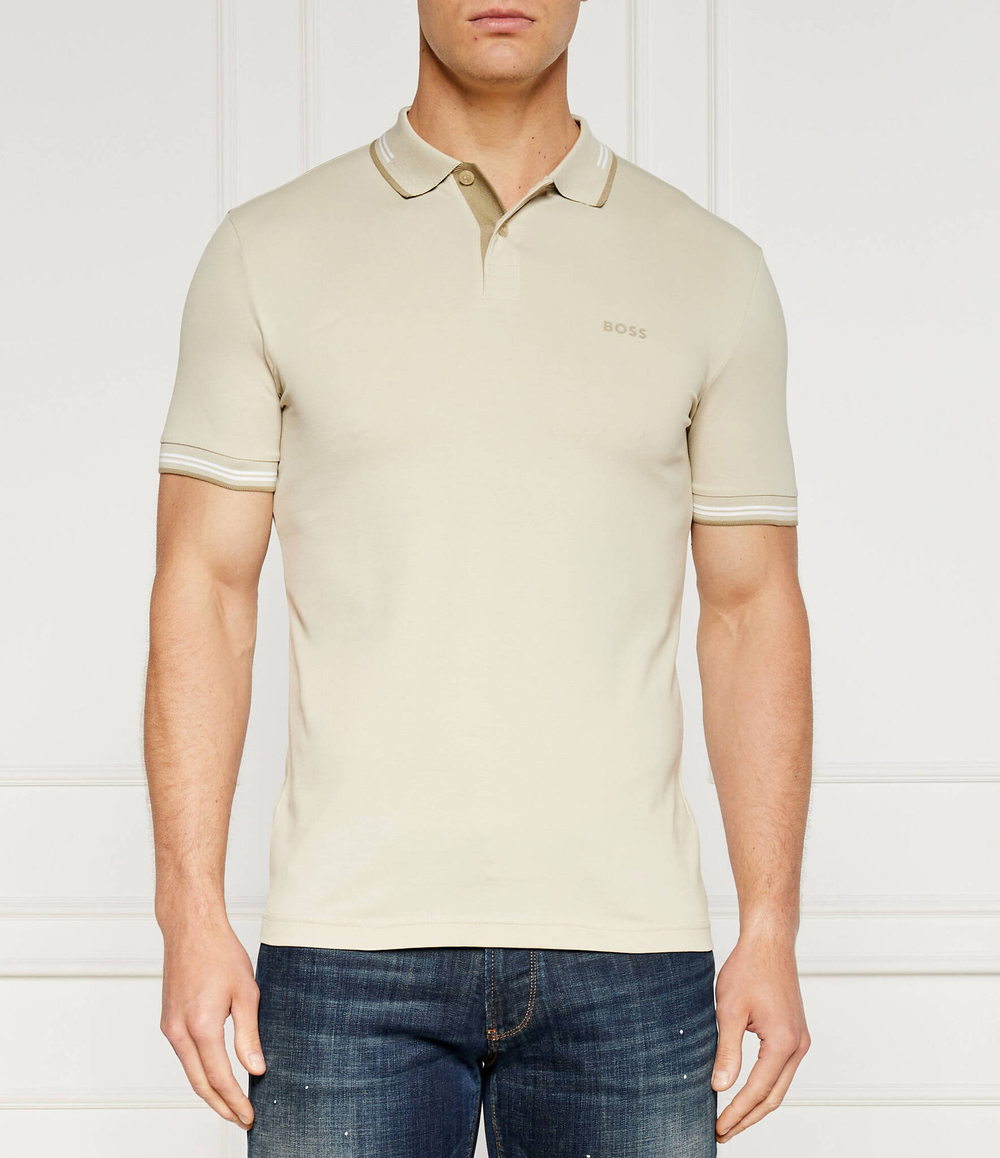 Поло Paul BOSS GREEN - бежевый(50506193)