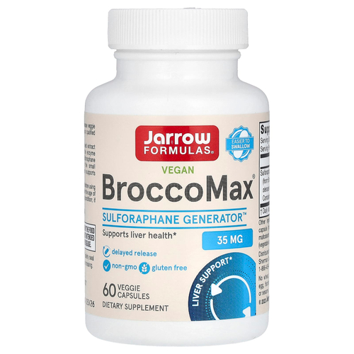 Jarrow Formulas, BroccoMax для веганов, 60 растительных капсул (17,50 мг в 1 капсуле)