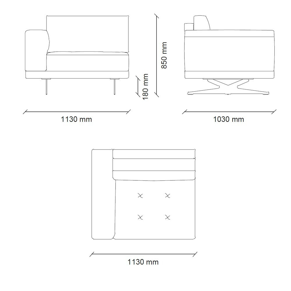 Одноместный модуль правый ENZA HOME BOLD EH71217