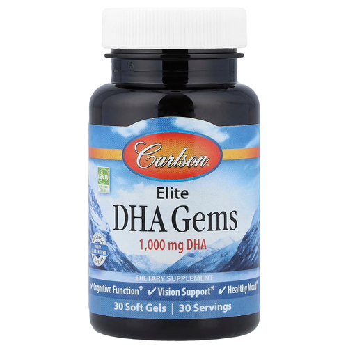 Carlson, Elite DHA Gems, 1000 мг, 30 мягких таблеток