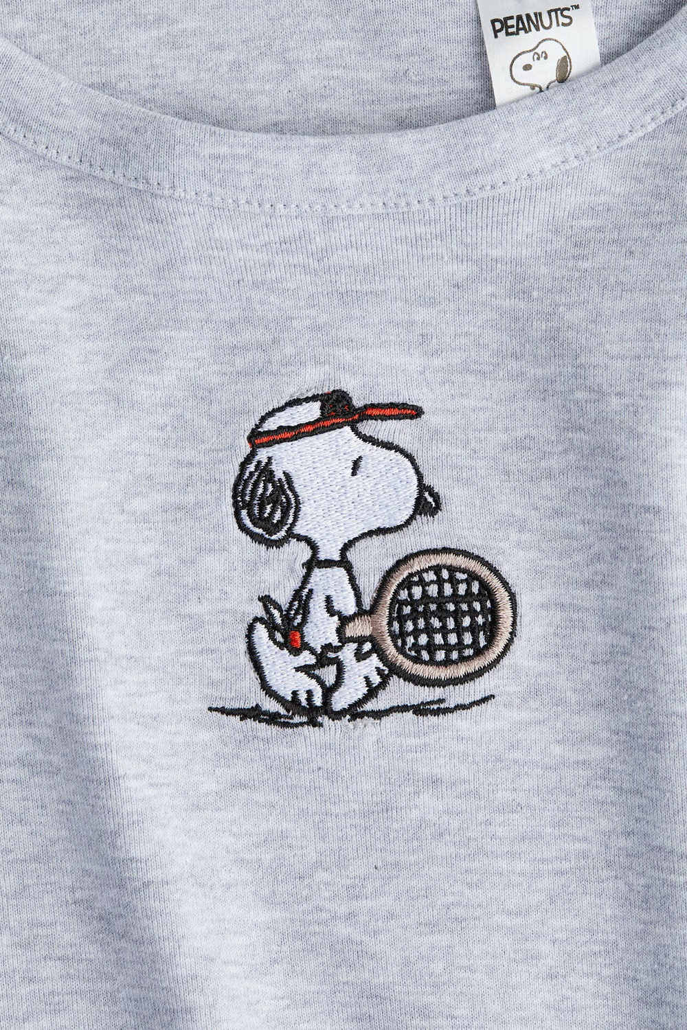 H&M Топ с принтом, серый меланж