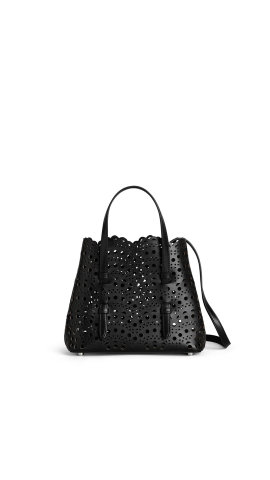 ALAÏA СУМКА MINA 20 ИЗ ВЕНСКОЙ ТЕЛЯЧЬЕЙ КОЖИ, ЧЕРНЫЙ
