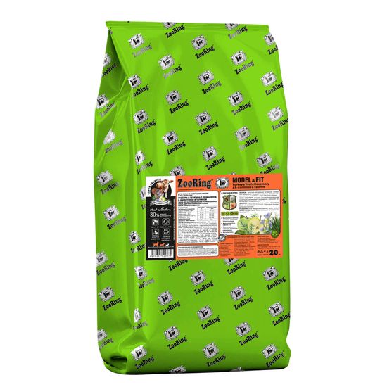 ZooRing Model&Fit Индейка и телятина с розмарином, L-карнитином и таурином 20 кг