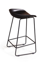Стул полубарный Leo пластик черный