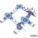 Коммерческий надувной аквапарк на воде «Гидро модуль» 24×21×5 м