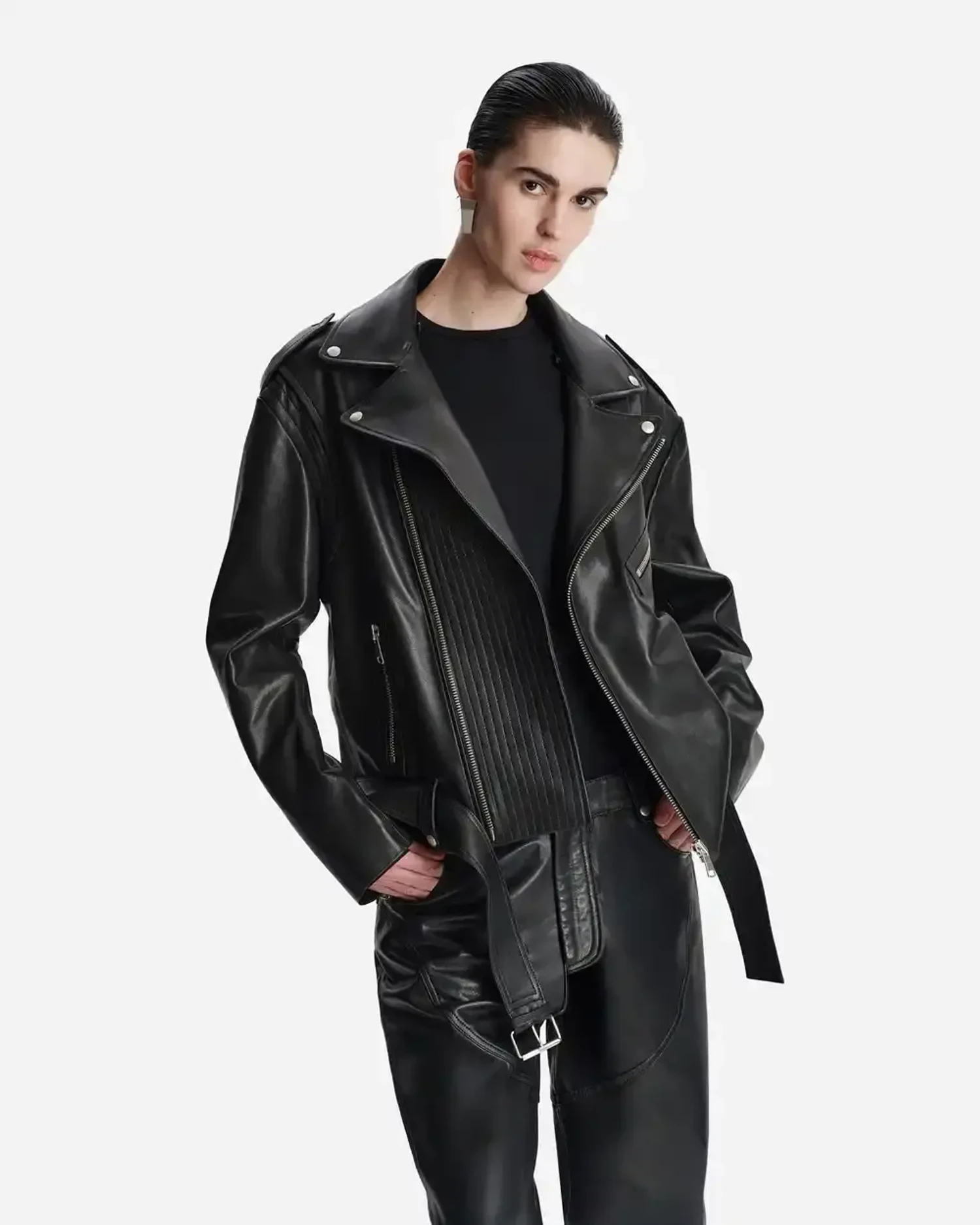 Куртка Biker из кожи наппа