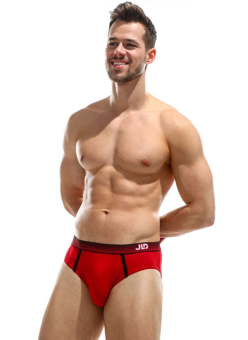 Мужские трусы-слипы с логотипом на резинке (Размер: M) (Цвет: черный)