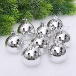 Новогодние шары 5 см (набор 24 шт) «Глянец», серебро