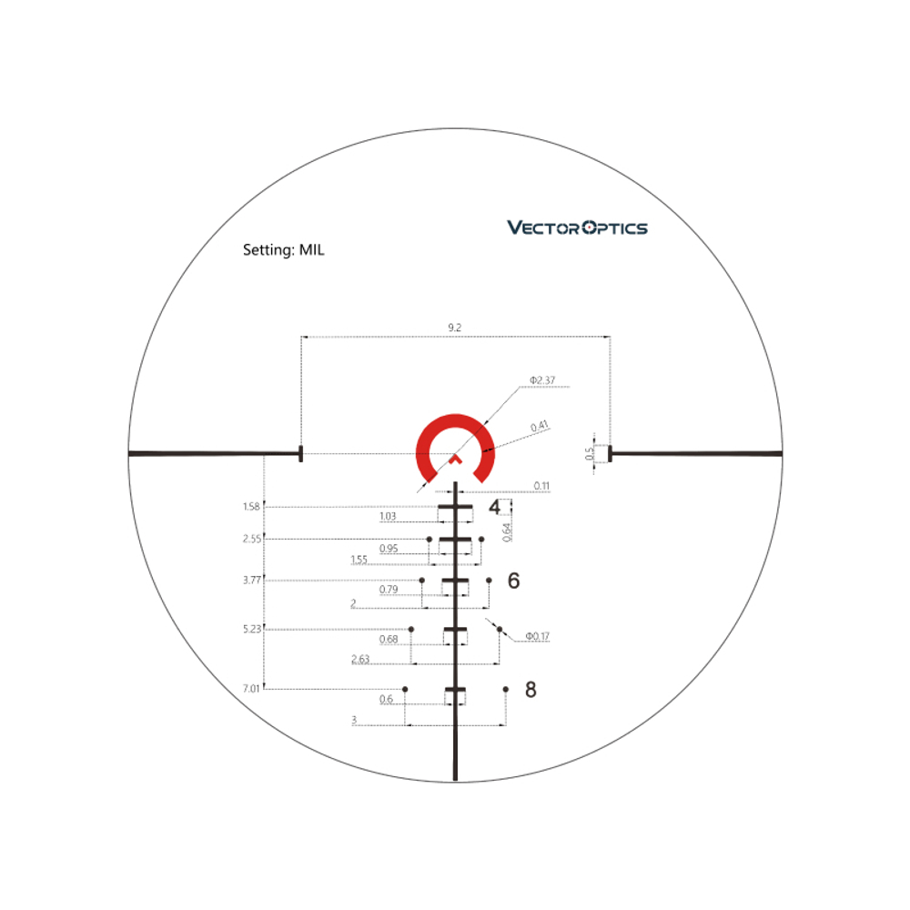 Оптический прицел Vector Optics FFP Continental x6 1-6x28 ( Сетка VCT-BNW / с подсветкой )