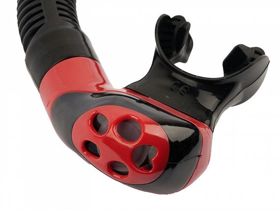 Набор маска+трубка в сумке Sargan Панорама-М черный/красный