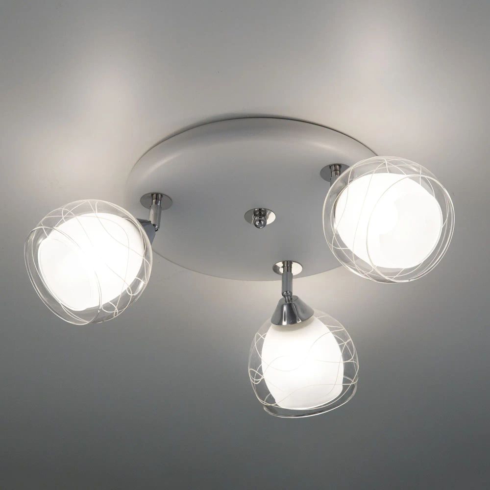 Citilux Самба CL158131 Люстра с поворотными плафонами Белая Хром