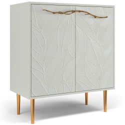 Комод Арт Колор leaves Стайл Голд с 2 полками Белый опал