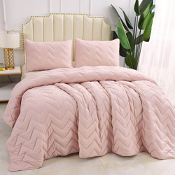 Покрывало 160х220 и наволочка 50х70 Sofi De MarkO Робби светло-розовое