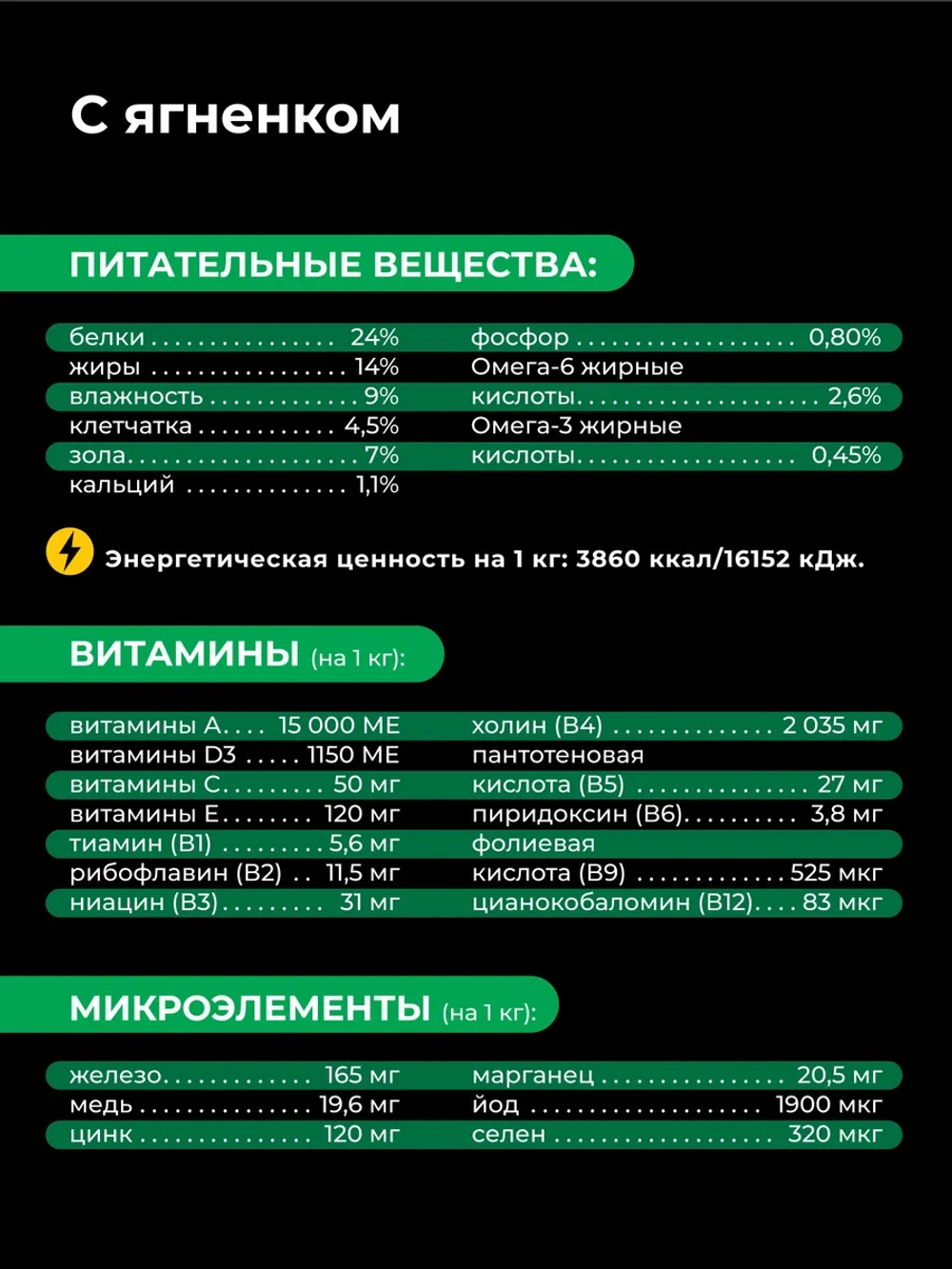 Корм собак породы Дратхаар, ягненок, 2,5кг