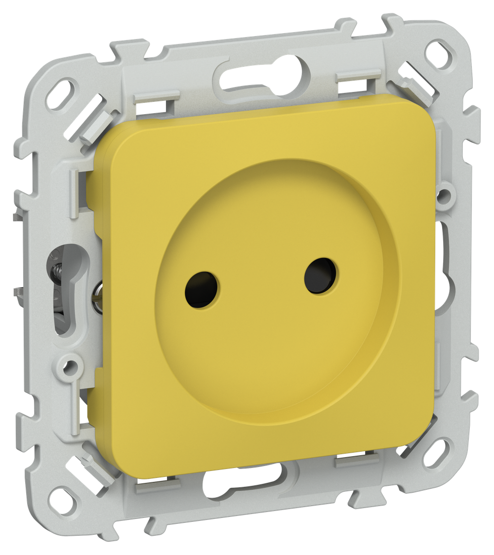 FLITE Розетка без заземления с защитными шторками 10А РСш01-0-ФлЖК желтый карри IEK
