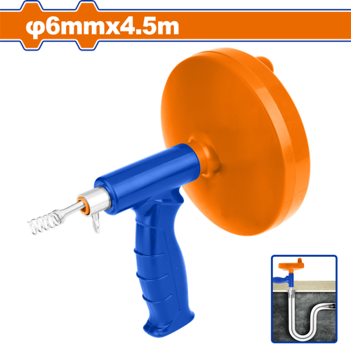 Трос сантехнический пружинный 6ммх4,5м (3/18) WADFOW WDD3345
