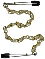 Зажимы для груди с нежными светлыми жемчужинками (Цвет: золотистый, светлые бусины)