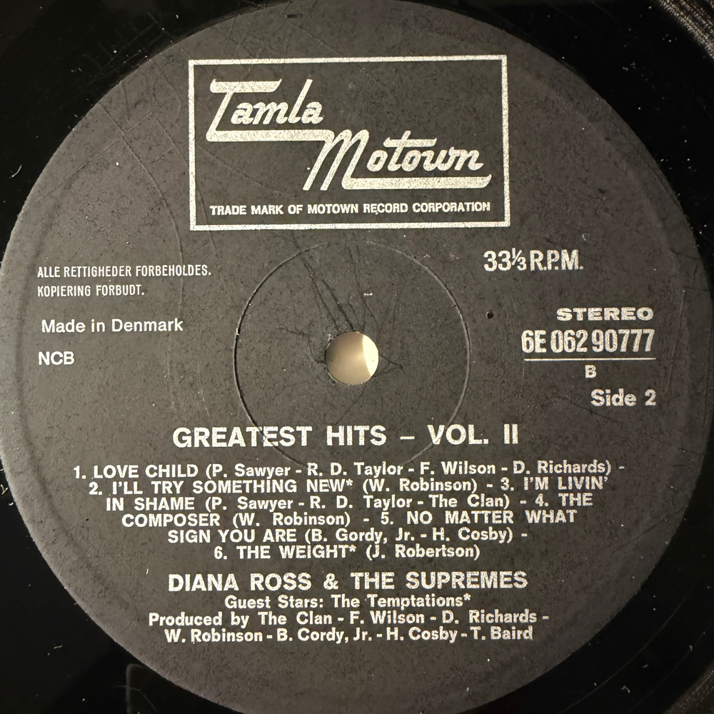 Diana Ross & The Supremes – Greatest Hits Volume 2 (Дания) Т