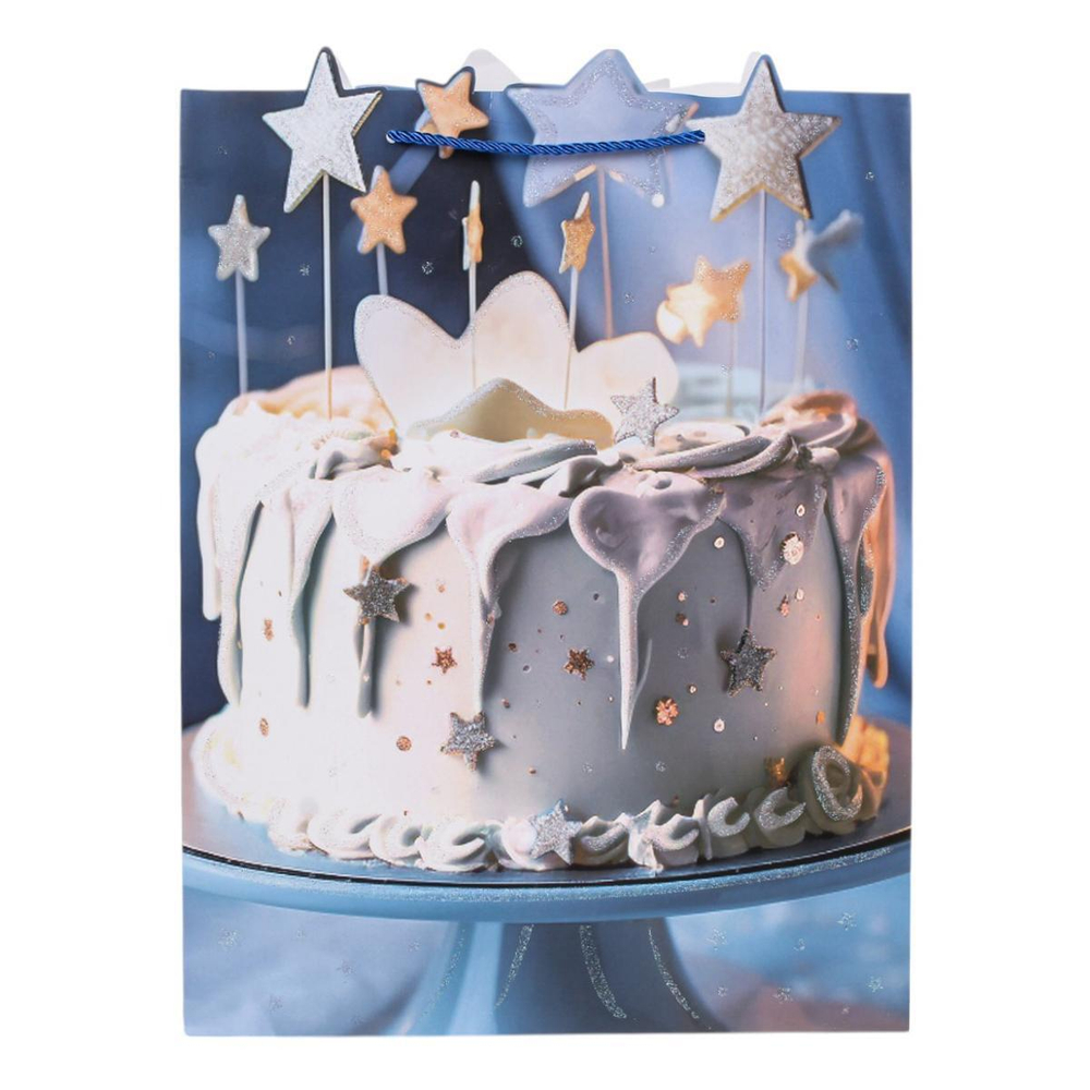 Пакет подарочный "Праздник" 30*39*11см, тисн.серебр,ручки-шнурок,4 диз.