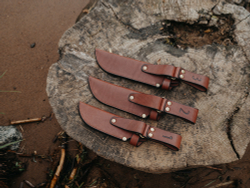 Ножны-чехол для ножа кожаный с гардой Prival НГ-2  Premium,  для клинка  до 160х50мм