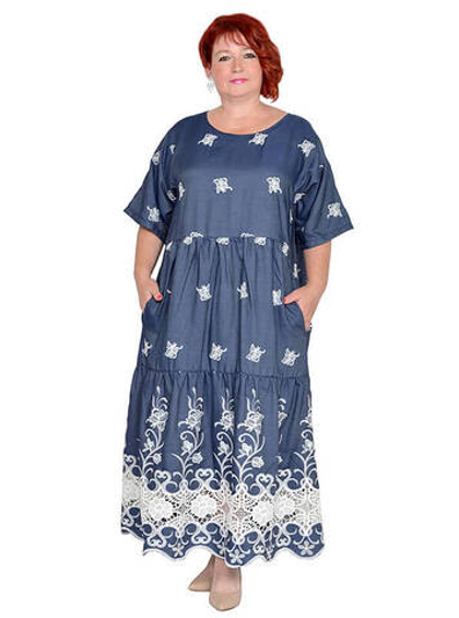 Платье летнее джинсовое Ажур