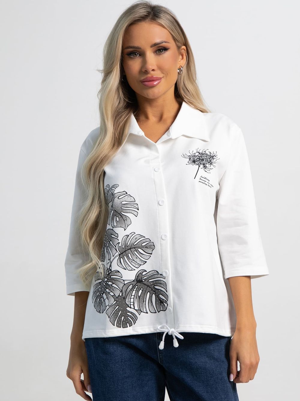 Блуза Экзотика (белая) Б15424-18М LT Collection