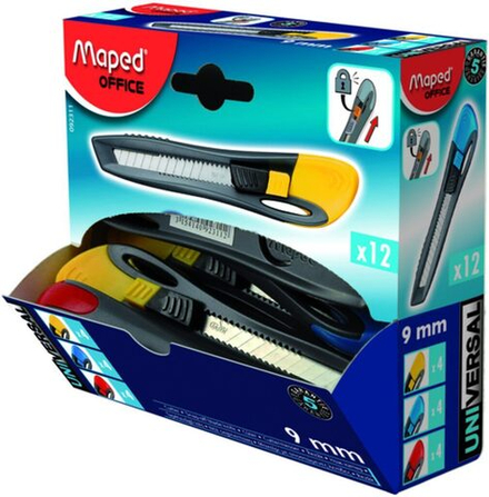 Нож канцелярский MAPED UNIVERSAL  9 мм, эргоном.