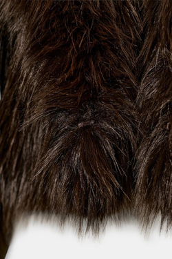 ZARA КОРОТКАЯ ШУБА ИЗ ИСКУССТВЕННОГО МЕХА, КОРИЧНЕВЫЙ