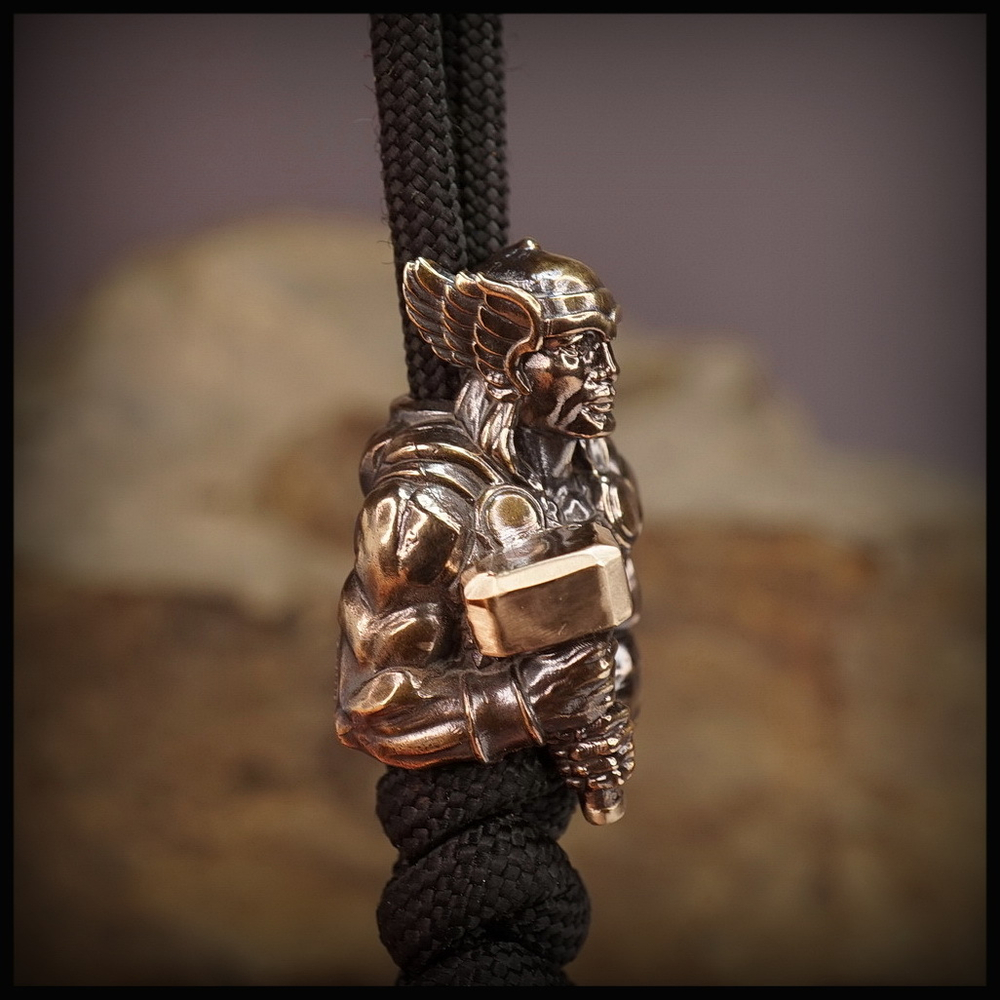 Темлячная бусина "Тор" для ножей , бронза