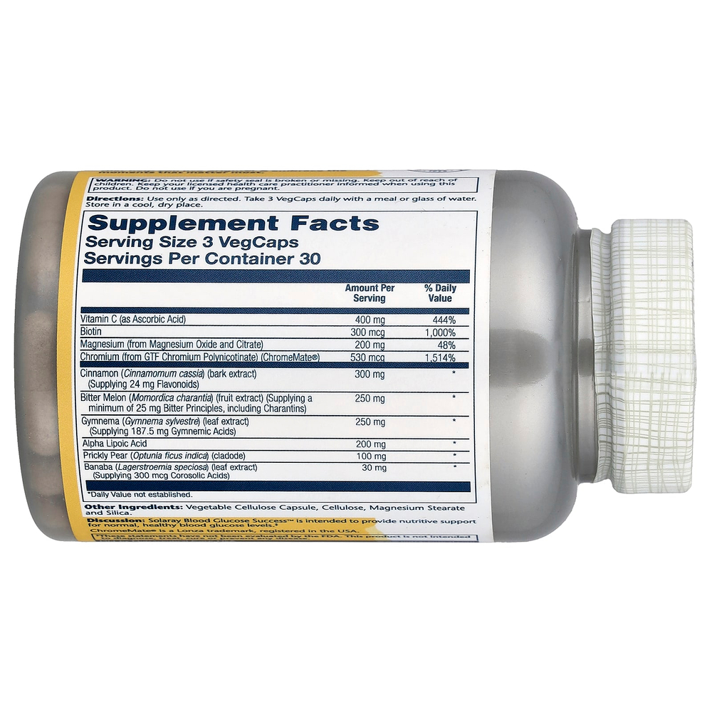 Solaray, Blood Glucose Success™, 90 растительных капсул
