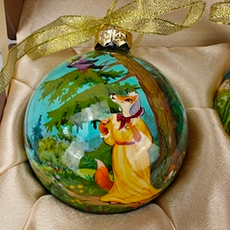 Набор коллекционных елочных шаров с ручной росписью "Репка" и "Ворона и лисица"