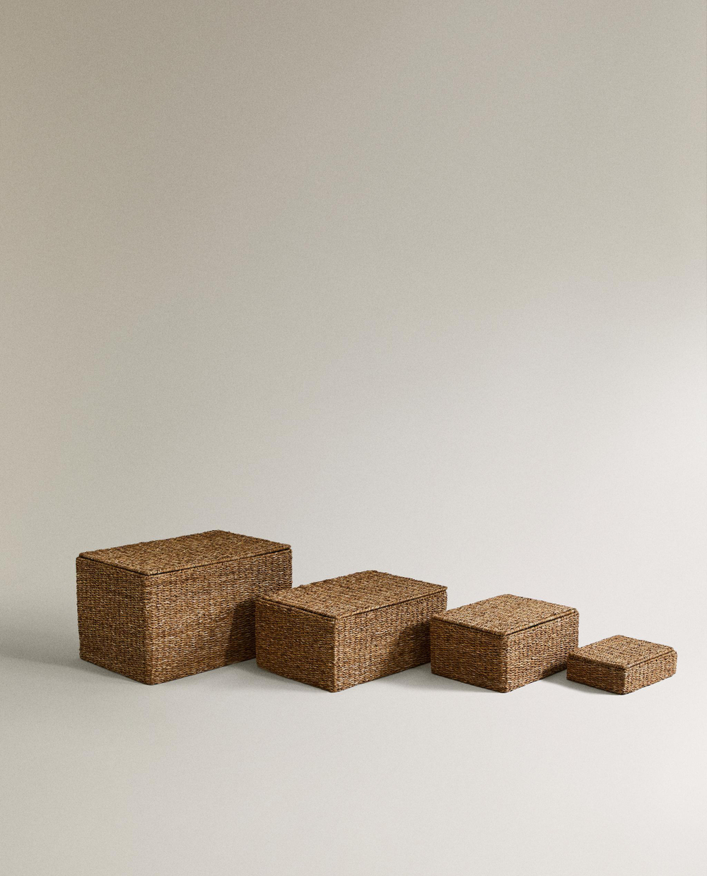 Zara Home Корзина из морской травы, цвет коричневый, 30 см
