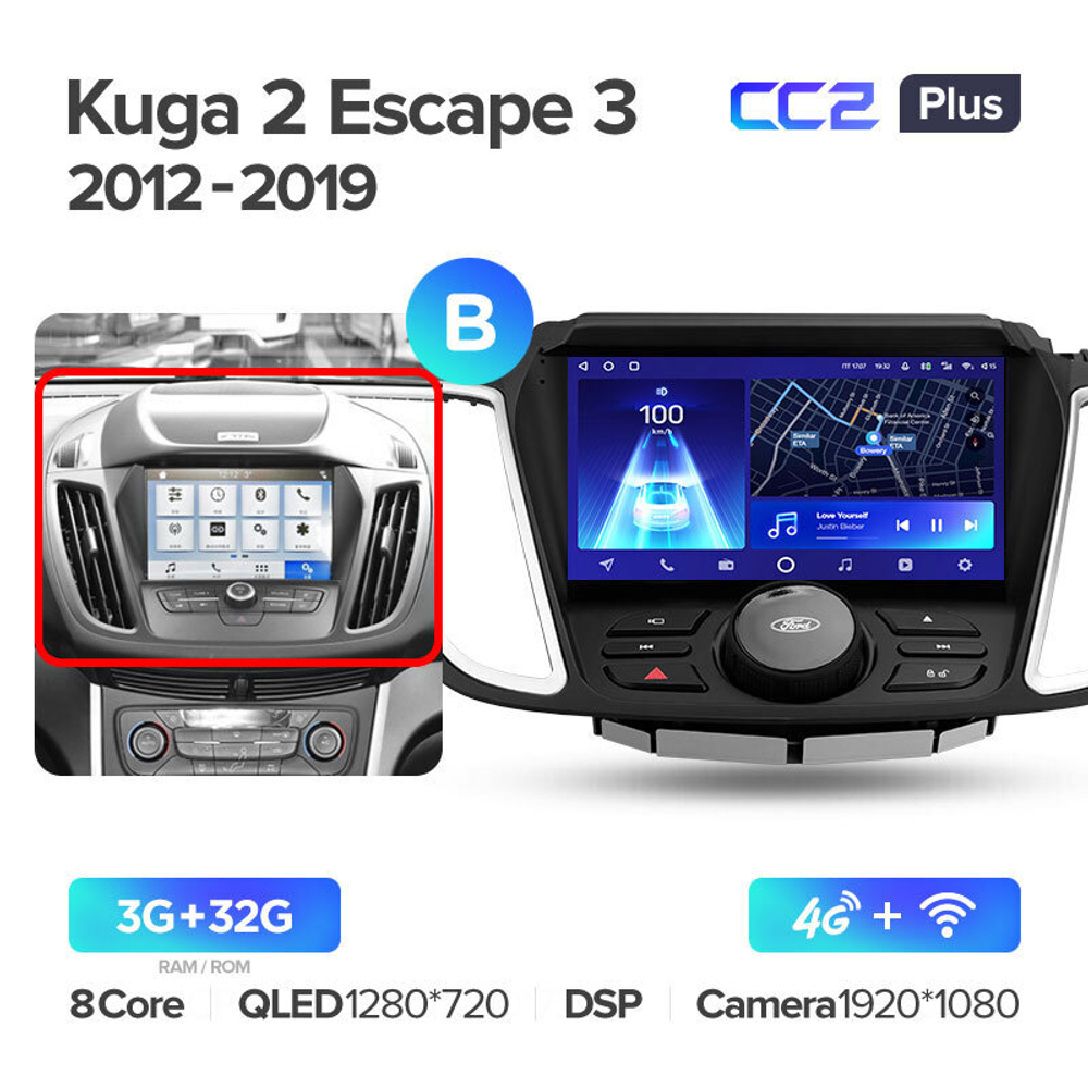 Teyes CC2 Plus 9" для Ford Kuga, Escape 2012-2019