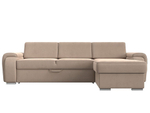 Диван угловой Лига-025 правый угол, Бежевый, Велюр, 119234