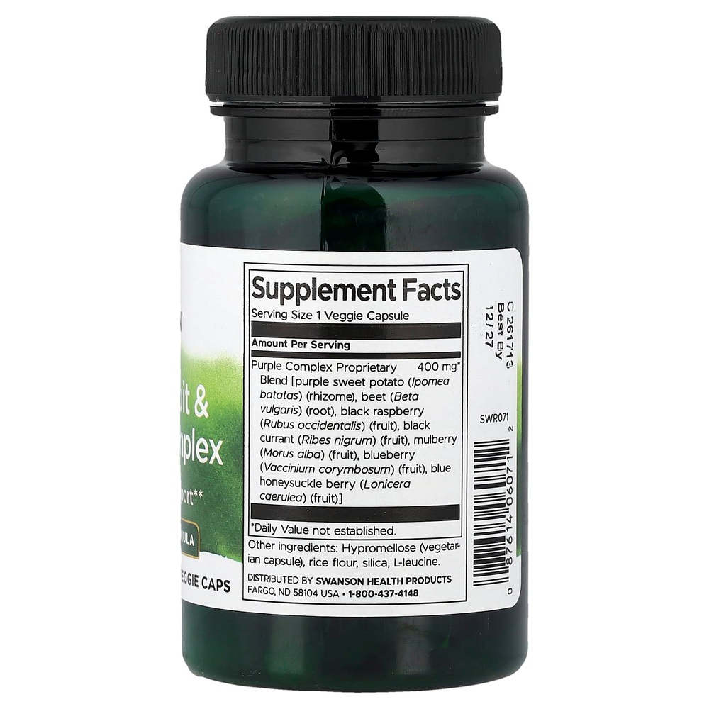 Swanson, комплекс фиолетовых фруктов и овощей, 60 растительных капсул