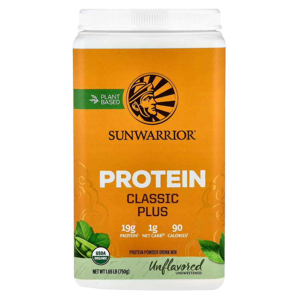 Sunwarrior, Protein Classic Plus, протеин на растительной основе, натуральный, 750 г (1,65 фунта)
