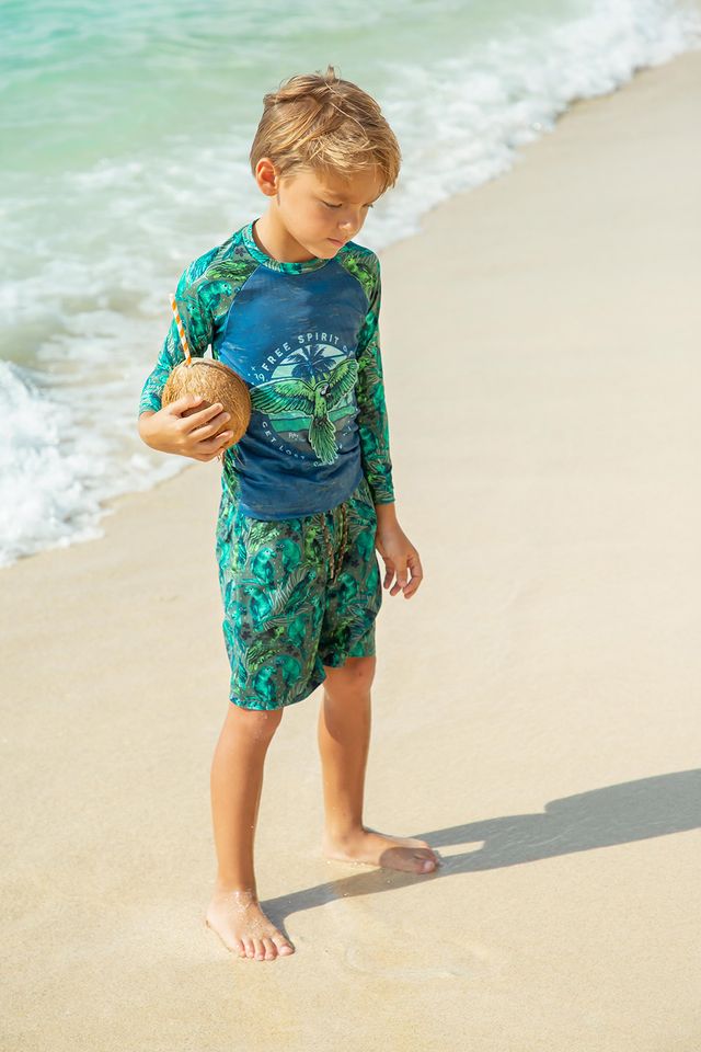 Двусторонние плавательные шорты зеленого цвета