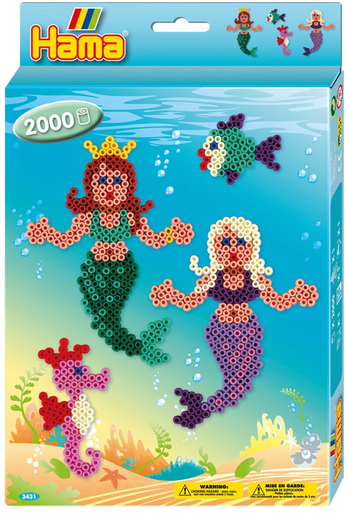 Hama Набор термомозаики Midi 2000 шт + Русалочки (3431)