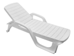 Лежак Прованс арт.3730-МТ001, пластик (белый)