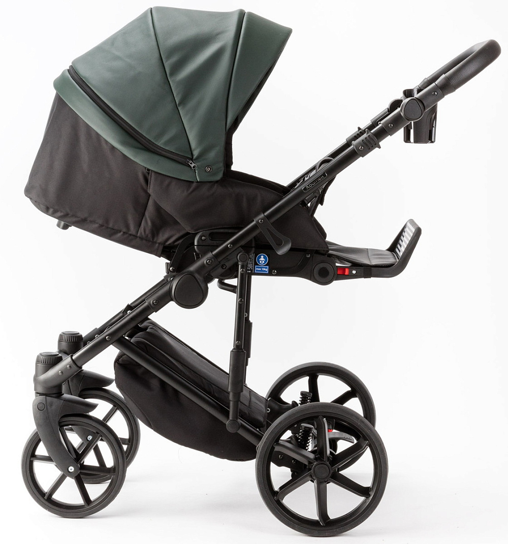 Детская коляска Adamex Locco Light Deluxe 2 в 1 LL-SA29 (Т.ЗЕЛЕНАЯ КОЖА)