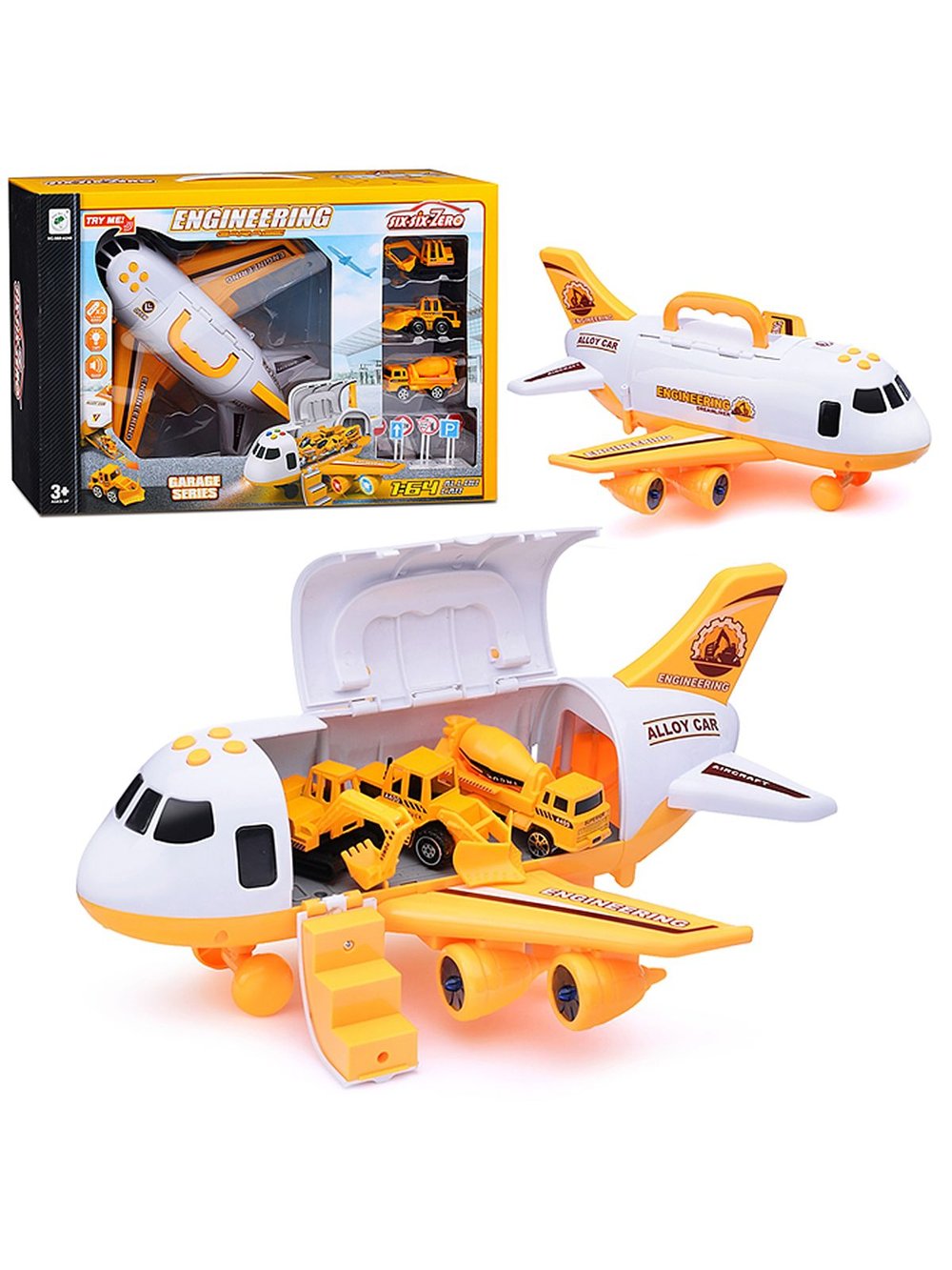 Игровой набор Самолет с строительной техникой (660-A240)