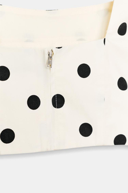 ZARA КРОП-ТОП В ГОРОШЕК, ЭКРЮ/ЧЕРНЫЙ