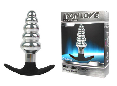 Большая металлическая анальная елочка для ношения (серебро) (Цвет: серебряный с черным)