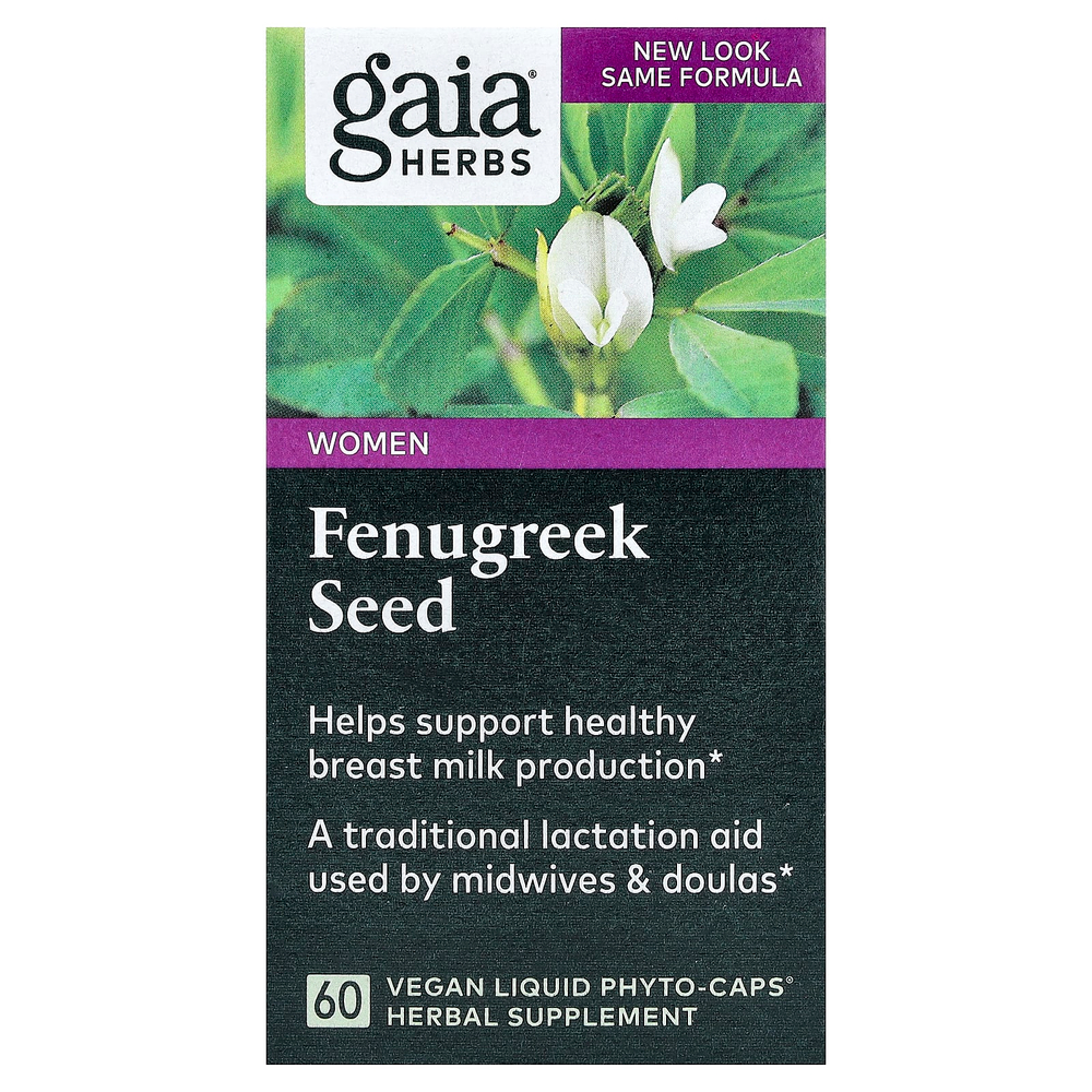 Gaia Herbs, Women, семена пажитника, 60 веганских капсул Liquid Phyto-Caps® (390 мг в 1 капсуле)