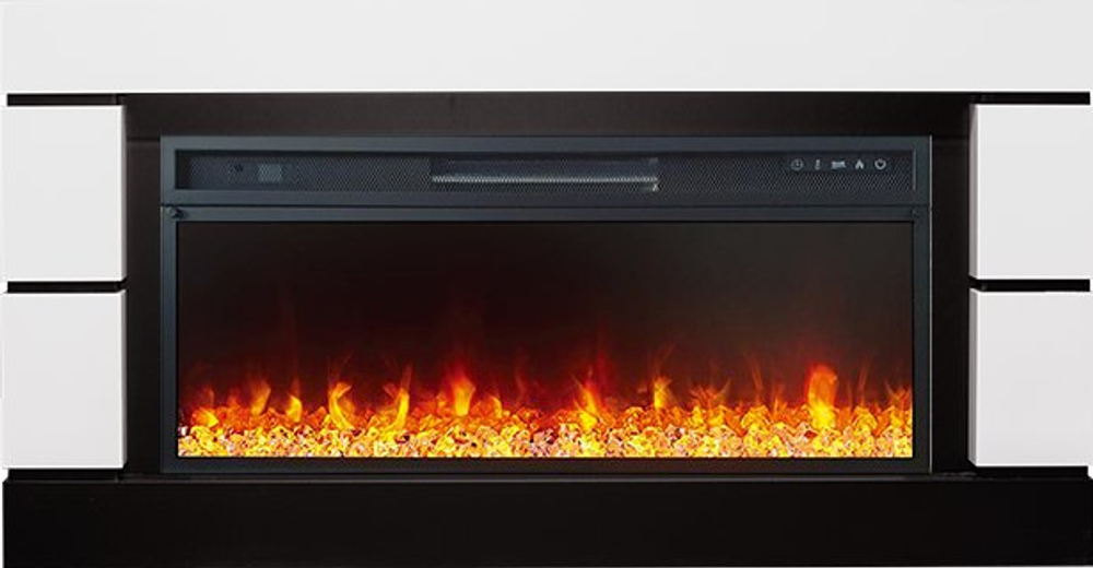 Каминокомплект Modern 42 CRM (Разборный) - Белый с черным с очагом Vision 42 LED