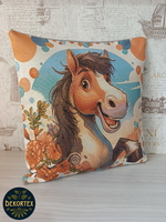 Декоративный гобеленовый чехол для интерьерной подушки Весельчак 38*38